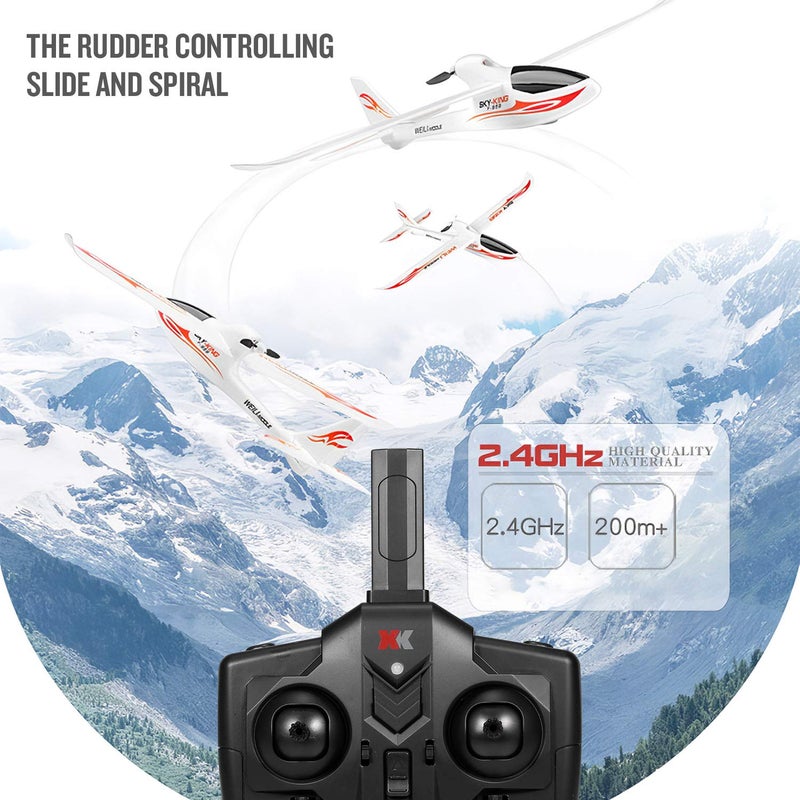GoolRC طائرة جولي آر سي 3CH طائرة سماء كينغ طائرة مقاتلة ألعاب، 2.4GHz مثبت جيروسكوب 6 محاور طائرة شراعية جاهزة للطيران، سهلة الطيران للمبتدئين البالغين باللون الأزرق - Image 4